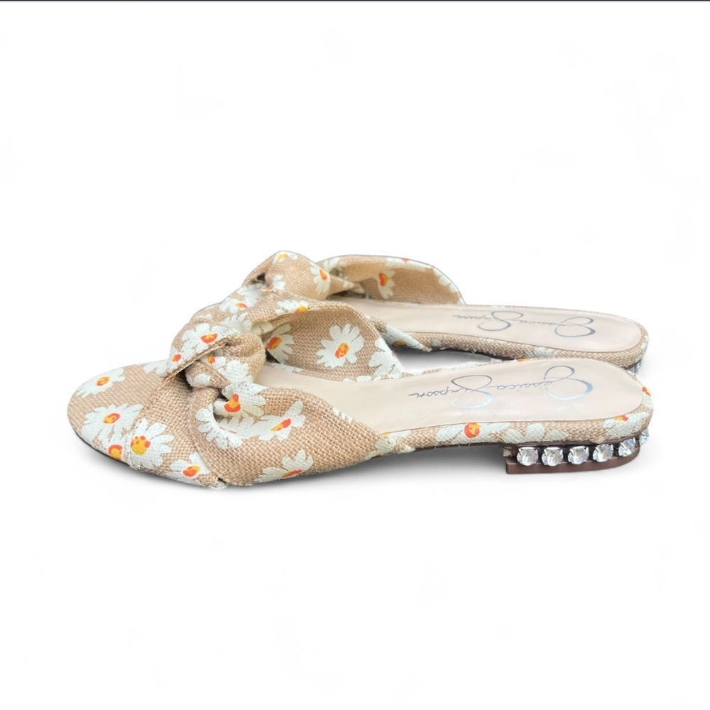 Jessica Simpson Burlap Knot Daisy Slide Sandals Size 8 - Picture 3 of 8